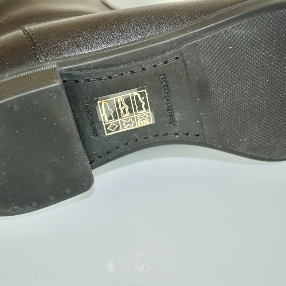 NIB BURBERRY DOUGAL RIDING HOUSE CHECK LEATHER BOOTS - Picture 8 of 9